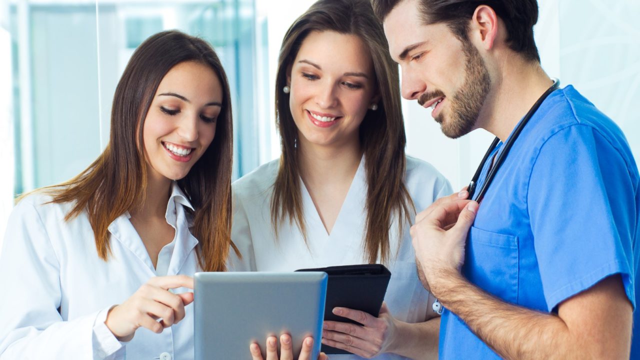 Medical team standing in the hospital corridor